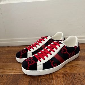 Gucci Velvet GG Ace Sneaker (Men's 9)